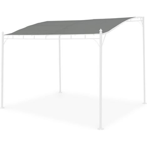 Toile de toit grise pour tonnelle 3x2.5m Brestum - toile de rechange pergola. toile de remplacement