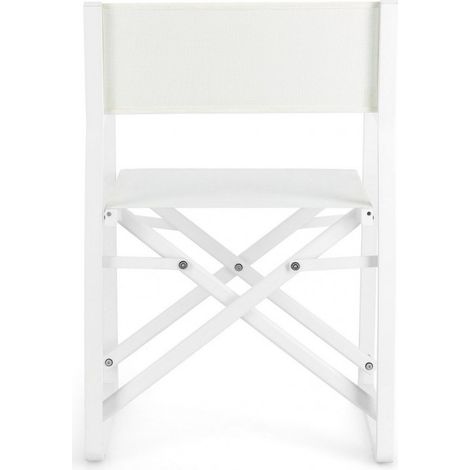 Sedia da regista "Konnor" struttura in alluminio, seduta in textilene, ideale per giardino -Bianco (1/5)