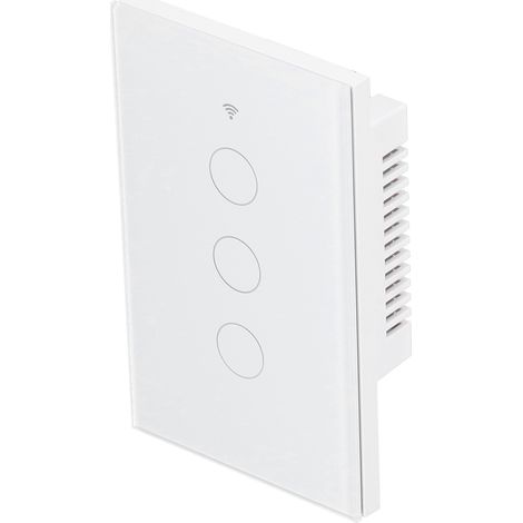 Intelligenter Licht-Touch-Schalter mit Fernbedienung, 3-fach, amerikanischer Standard, kompatibel mit Tuya Zigbee 100–240 V, Weiß (1/5)