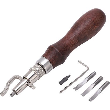 Rainureuse Cuir 7 en 1 Multifonction Durable pour Travail du Bois Métal Économiseur d'Effort Fixation Solide Biseauteur Cuir Artisanat DIY (1/5)