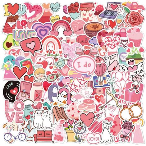 100 wasserfeste Aufkleber zum Thema Liebe für den Valentinstag - 100 wasserfeste Aufkleber zum Thema Liebe für den Valentinstag (1/5)