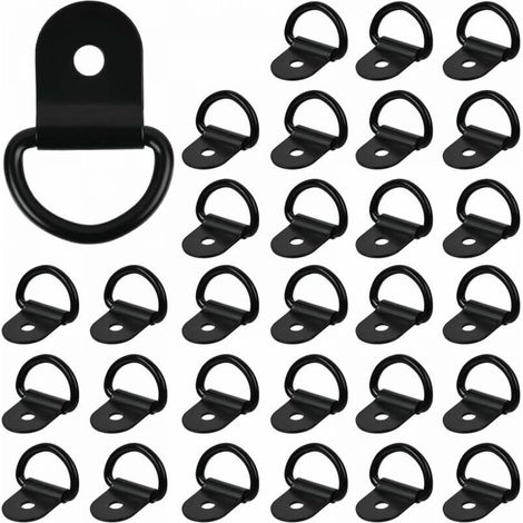 Anneaux D'arrimage 30Pcs Anneaux de Montage en D, Arrimage Anneaux D'arrimage Robuste D Crochet Camion Crochet Arrimage Anneau pour Fixation Anneaux Arrimage pour Remorque Camion Bateaux Autos,100 kg (1/5)