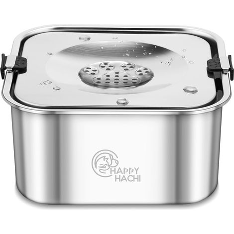 3L Anti-Splash Dog Bowl Stainless Steel Dog Water Bowl, Anti-Spill and Anti-Spill, Stable with Non-Slip Base