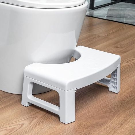 Tabouret de toilette - Toilet Squatty - Polypropylène - Tabouret de toilette pliable - Marchepied pour Kinder - pour adultes et Kinder - 41 x 25,6 x 17 cm - Wit (1/5)