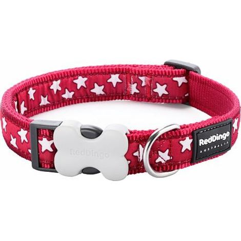 Hundehalsband Red Dingo weich Stern Sterne (1,5 x 24-36 cm)