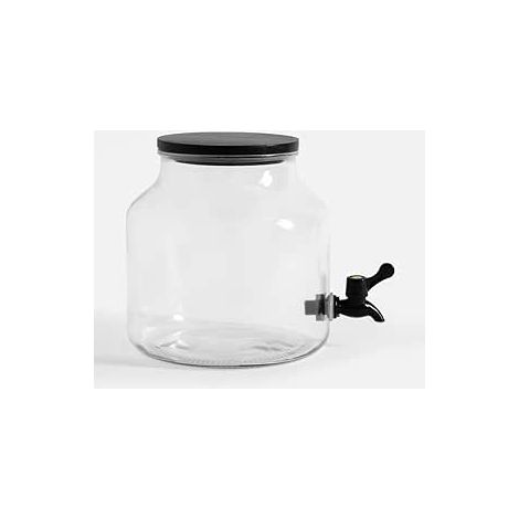 Fontaine à boisson en verre 5200 ml, bouteille en verre avec robinet mélangeur, 5,2 litres (1/3)