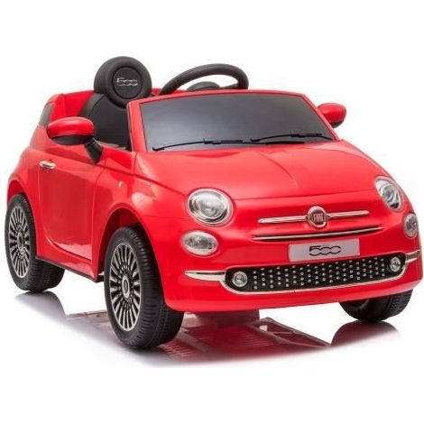 Voiture électrique - FIAT - Fiat 500 - Blanche - 6V - Télécommande avec lumières LED
