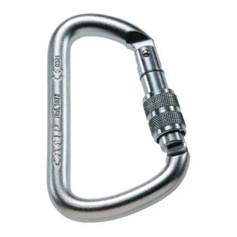 Camp 1877 D Pro Lock Moschettone Acciaio al Carbonio Zincato Forma D Asimmetrica Ghiera a Vite Keylock 50 kN EN 362 colore Argento (1/3)