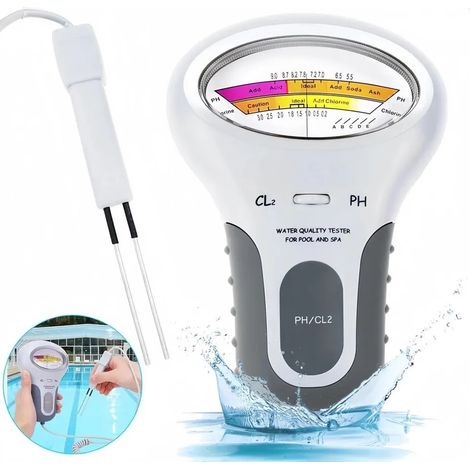 2-in-1 pH- und Chlormessgerät, tragbares elektronisches Wasserqualitätsmessgerät, Chlormessgerät (Cl₂). Geeignet für Schwimmbäder und Aquarien. (1/5)