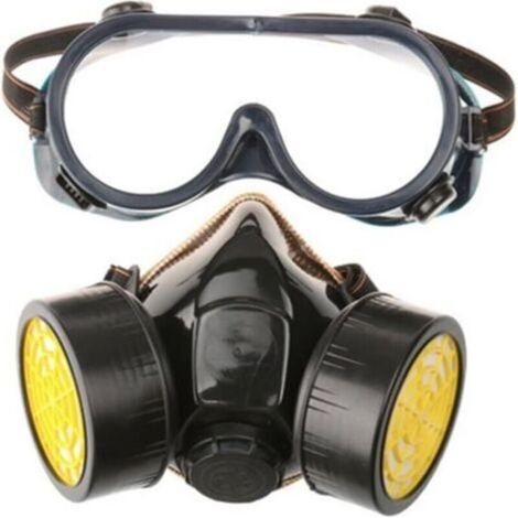 Professional Gas Mask Activated Carbon Painting Mask Respirator with 2 Filters Against Dust, Pesticides, Formaldehyde, Colored Lacquer (1/4)