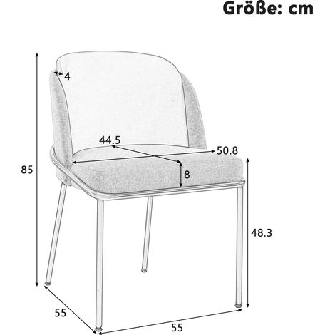 Chaise moderne 2 pièces avec pied incliné et pieds ajustables,idéale pour la maison,espace de bureau ouvert,salle à manger (beige) (1/5)