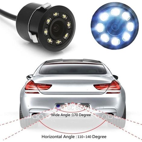 Wasserdichte Park- und Rückfahrkamera, 8 LEDs mit Nachtsicht, 150-Grad-Farb-CCD-Bildsensor, 18,5 mm Ausschnitt (1/4)