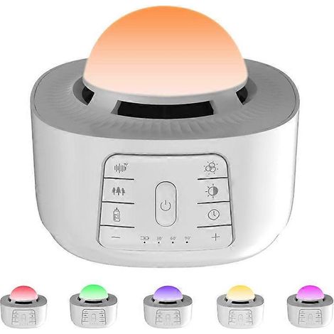 Witte ruismachine, projectorlamp, muziek om een slapende baby te kalmeren, slaapinstrument met witte ruis, kleurrijke lamp om de slaap te bevorderen (1/5)