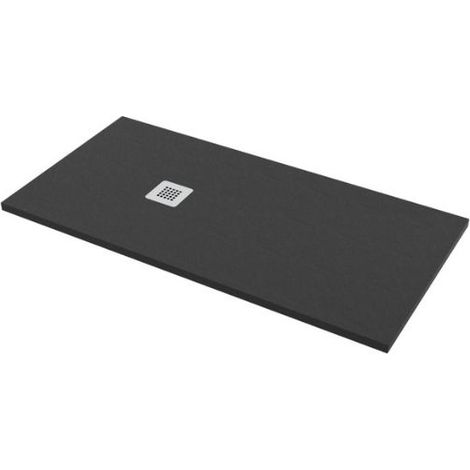 Piatto doccia 75x140 h.2,8 in marmo resina effetto pietra nero (1/5)