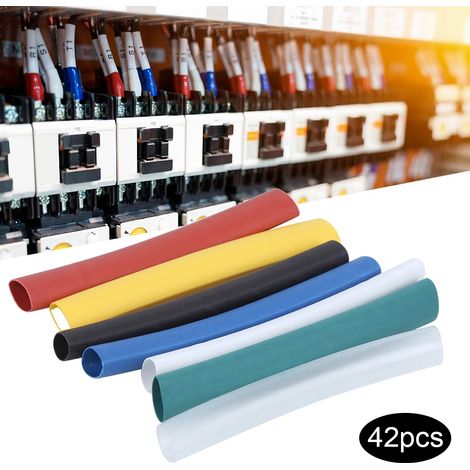Manchons d'enveloppe de fil de Tube thermorétractable, gaine de protection de câble de données 6/3mm étanche 42 pièces (1/5)