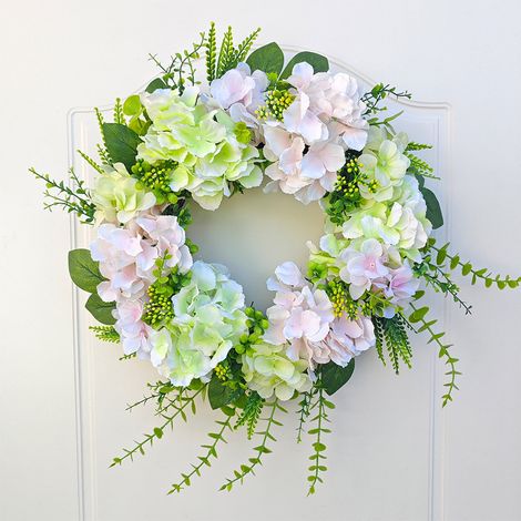 Guirlande De Noël - Couronne De Fleurs Artificielles En Broderie - Pour Porte D'Entrée Intérieure Extérieure - 1 Pièce (1/5)
