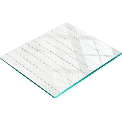 Tabla de cortar decorativa de cristal para cocina, tablas de madera blanca, 60x52 cm