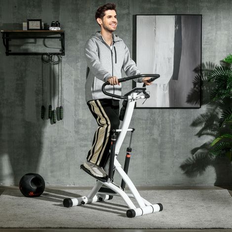 Vélo d'appartement avec poignées, écran LCD, 12 niveaux de résistance, noir et argent, 80 x 61 x 134 cm (1/4)
