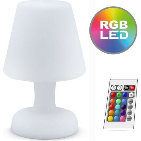 LAMPE DE TABLE LED RECHARGEABLE 26 CM MULTICOLOR ÉTANCHE IP65 (1/4)