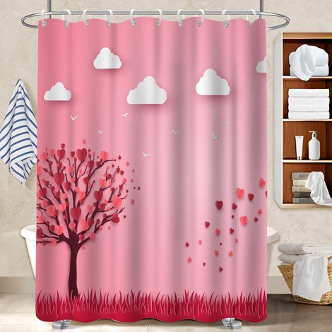 Rideau douche imperméable polyester 180x180 dessin bâche polyester douche pour logement étudiant (1/5)