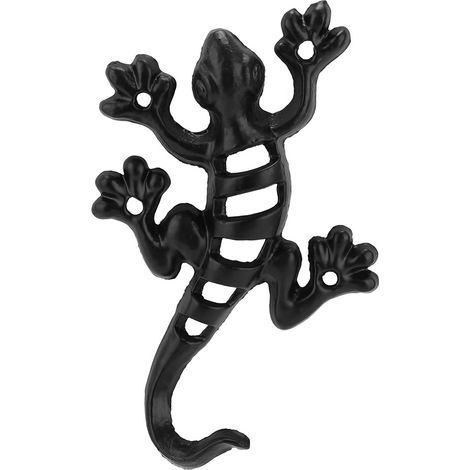 Crochet Mural En Fonte - Support Gecko Pour Manteaux Serviettes Ustensiles - Fixation Murale Intérieur Extérieur - Lot De 1 (1/5)