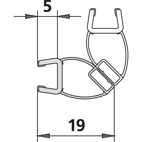 Kermi Magnetprofil x1, 1235 für Türflügel 6mm, 2010mm, passend bis Serienhöhe 2000mm, 6025698
