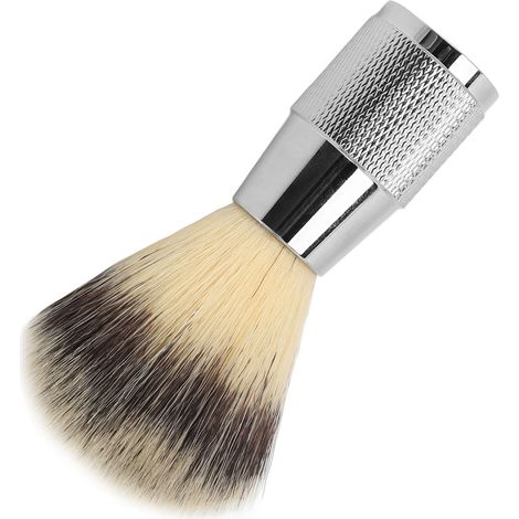 Pinceau de rasage à poils synthétiques, manche incurvé, portable, pour homme, avec mousse à raser, idéal pour le salon, la maison et les voyages. (1/5)