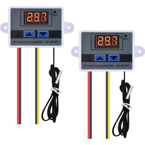 2PCS Contrôleur de Température Numérique AC 110V-220V ,Thermostat W3001 Module de Contrôle de Température avec Capteur étanche (1/5)