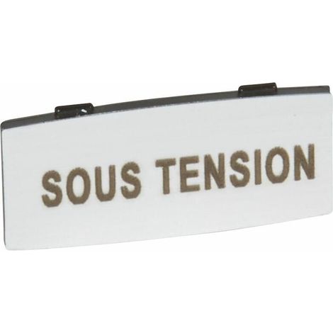 Insert Osmoz avec texte à enclipser sur un cadre alu petit modèle avec marquage SOUS TENSION LEGRAND 024339