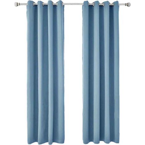 Cortinas Opacas Térmicas para Sala de Estar - 140 x 240 (Azul Claro) azul claro azul cielo (1/5)