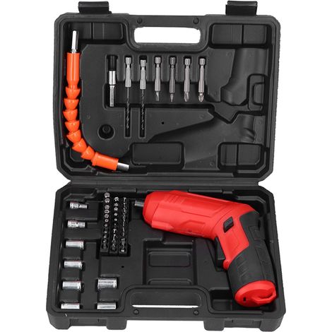 Coffret de 47 mini tournevis électriques, perceuse sans fil, outil de réparation portable, boîte en plastique (1/5)
