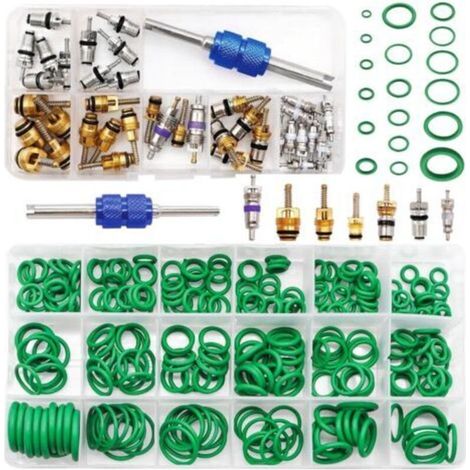 Reparaturset für Kfz-Klimaanlagen: O-Ringe und Ventileinsätze. Aus- und Einbauwerkzeug. Für R12 und R134a. Auch für Reifenventile geeignet. (1/5)