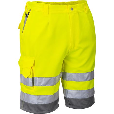 Bermuda Hivis Poly-Cotton Farbe: Gelb/Grau Größe XS - Portwest