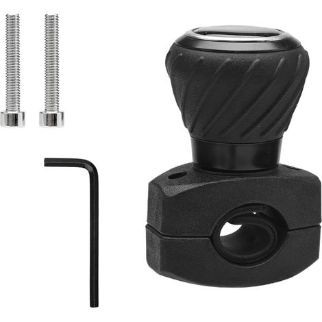 Universelle Boule de Volant Voiture, Bouton de Volant à 360 Degrés Auxiliaire Bouton Power Spinner Boule de Volant Fit pour Voitures Camion Chariot élévateur Tondeuse Tracteur Bateau Noir