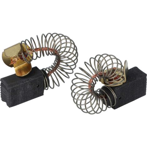 vhbw 2x Kohlebürste mit Sockel 6,3 x 10 x 14 mm kompatibel mit Protool / Festool CSP 55-2, 55-3, 55 Elektrowerkzeug + Feder