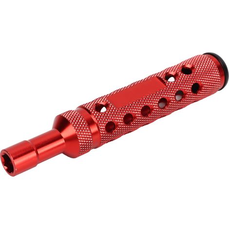 Douille hexagonale 7mm aluminium pour modèles RC 1/10, compatible HSP Traxxas Tamiya, couleur rouge. (1/5)