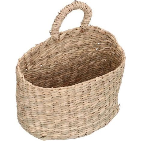 Vvikizy Panier suspendu en jonc de mer Vvikizy Paniers de rangement muraux Vvikizy Panier suspendu tissé Panier meuble casier (1/4)