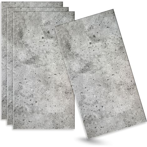 Verdico Panneaux muraux 3D Polystyrène - Gris - 100x50 Cm - 4 pièces - Béton architectonique - 2 m2