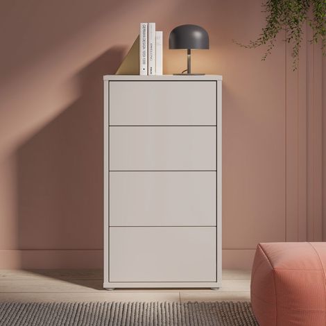 Cassettiera 4 cassetti colore cashmere 55x35x99 Medea