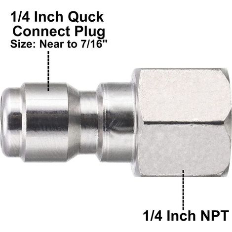 All-copper car wash machine adapter for converting the water gun outlet hose from M14 male thread to M18x1.5 male thread to a quick-connect male connector (1/5)