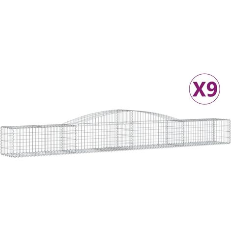 Maison Exclusive - Paniers à gabions arqués 9 pcs 400x50x40/60 cm Fer galvanisé