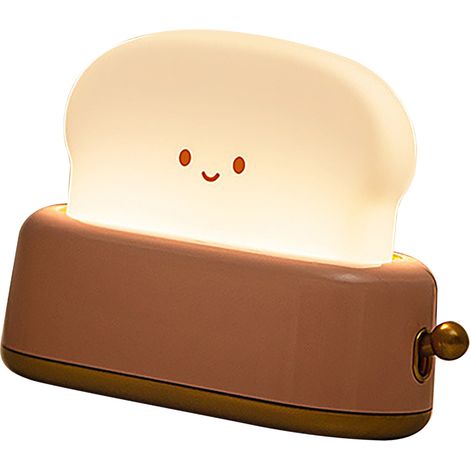 Nachttischlampe für Brotbackautomaten, USB-aufladbar, stufenlos dimmbar, LED-Tischlampe für Kinderzimmer, Rosa (1/5)