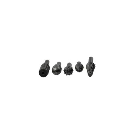 Set di 5 punte per fresa per legno assortite - per brunire, lucidare, incidere, levigare, limare, sbavare, lavorazione del legno - utensile rotante per mandrino - in acciaio - Crezuo