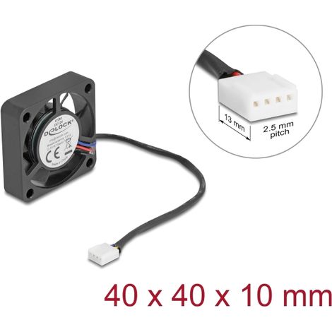Delock Ventilador axial de 12 V de corriente continua, 40 x 40 x 10 mm negro