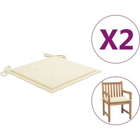 vidaXL Garden Chair Cushions 2 pcs Cream 50x50x4 cm Oxford Fabric (1/5)