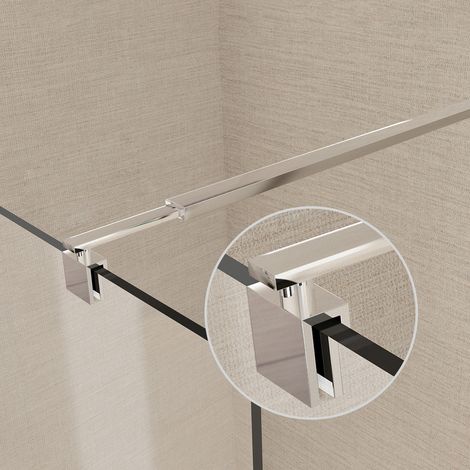 Heilmetz Barra estabilizadora barra de soporte angular para paredes de ducha estabilizador para cristal grosor 8-10 mm pared de ducha acero inoxidable 70-120cm barra de soporte angular (1 pieza)