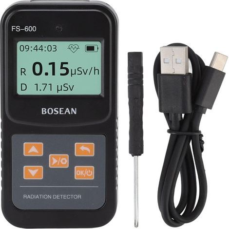Détecteur de radiation nucléaire portable – Compteur Geiger haute sensibilité – Plage de mesure 0.1 hSV/h à 10 mSV/h – Alimentation USB Type C
