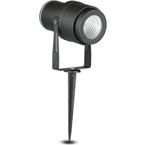 Foco LED de jardín V-TAC de 12 W con pincho, negro, luz verde, IP65