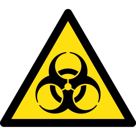 Panneau d’avertissement de danger biologique - Conforme à ISO 7010 (W009) - Matériau : Aluminium - Taille : 580 mm (triangle) - Size: 140mm (triangle) - Material: Aluminum