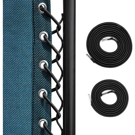 Cordons de remplacement universels pour chaise Zero Gravity (4 cordes), outil de réparation pour chaise longue Zero Gravity, chaise bungee (noir)-RAPANDA (1/5)